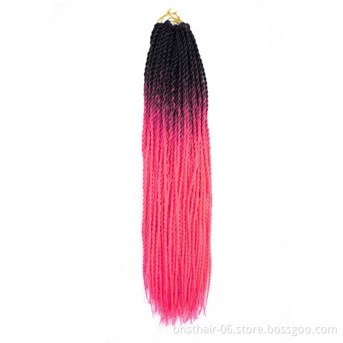 MYZYR 20inch Ombre Senegalese Twist Braiding Hair Crochet Braids Synthetic Crochet Hair Extensions Black Brown Women